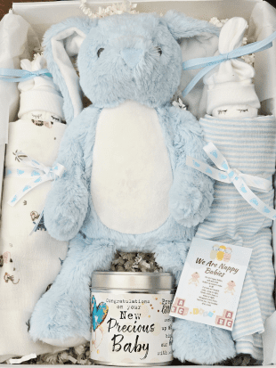blue rabbit hamper