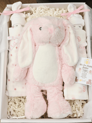 pink rabbit hamper