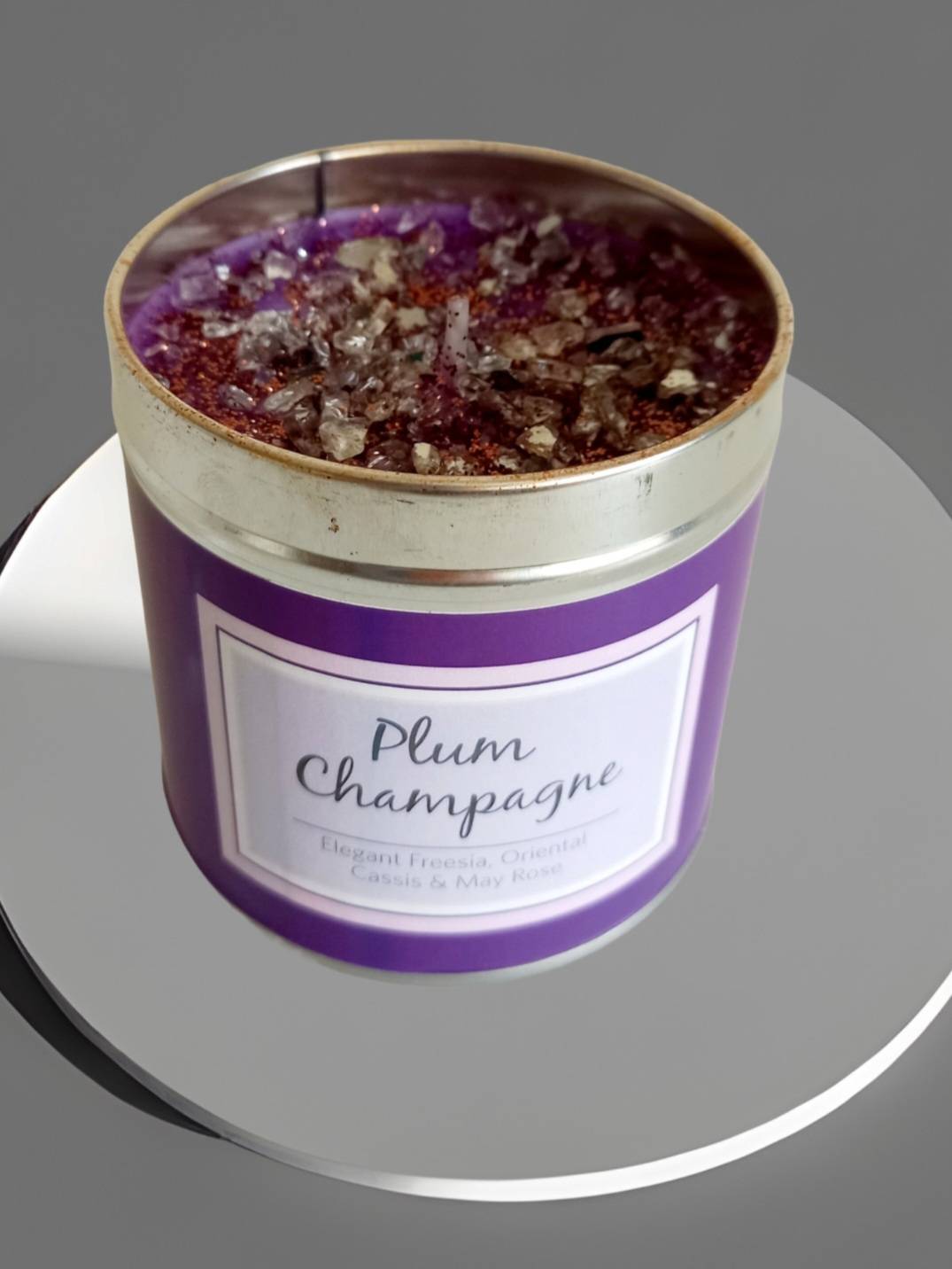 plum champagne candle