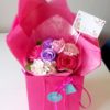 deep pink lilac and pale pink flower bag