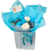 blue soap flower bag