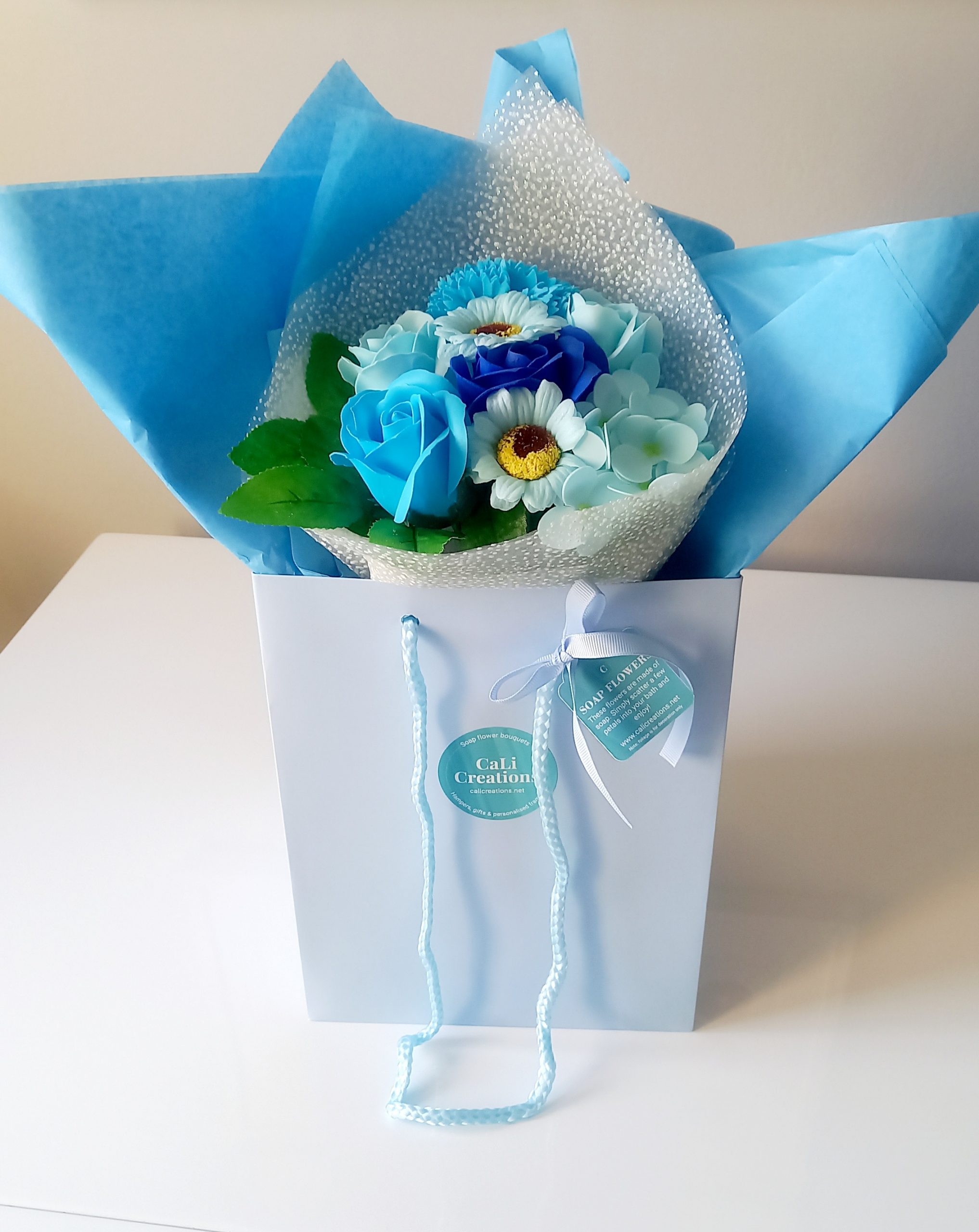 blue flower bag