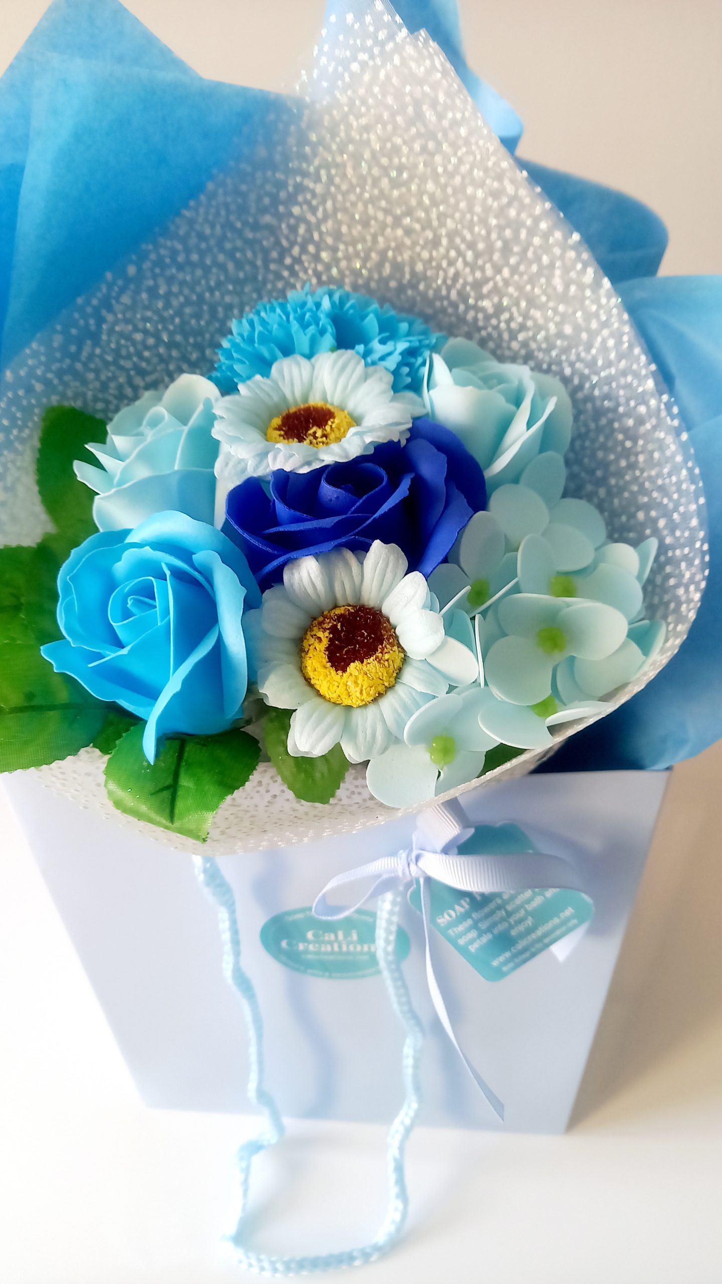 blue flower bag top