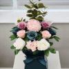 teal soap flowers