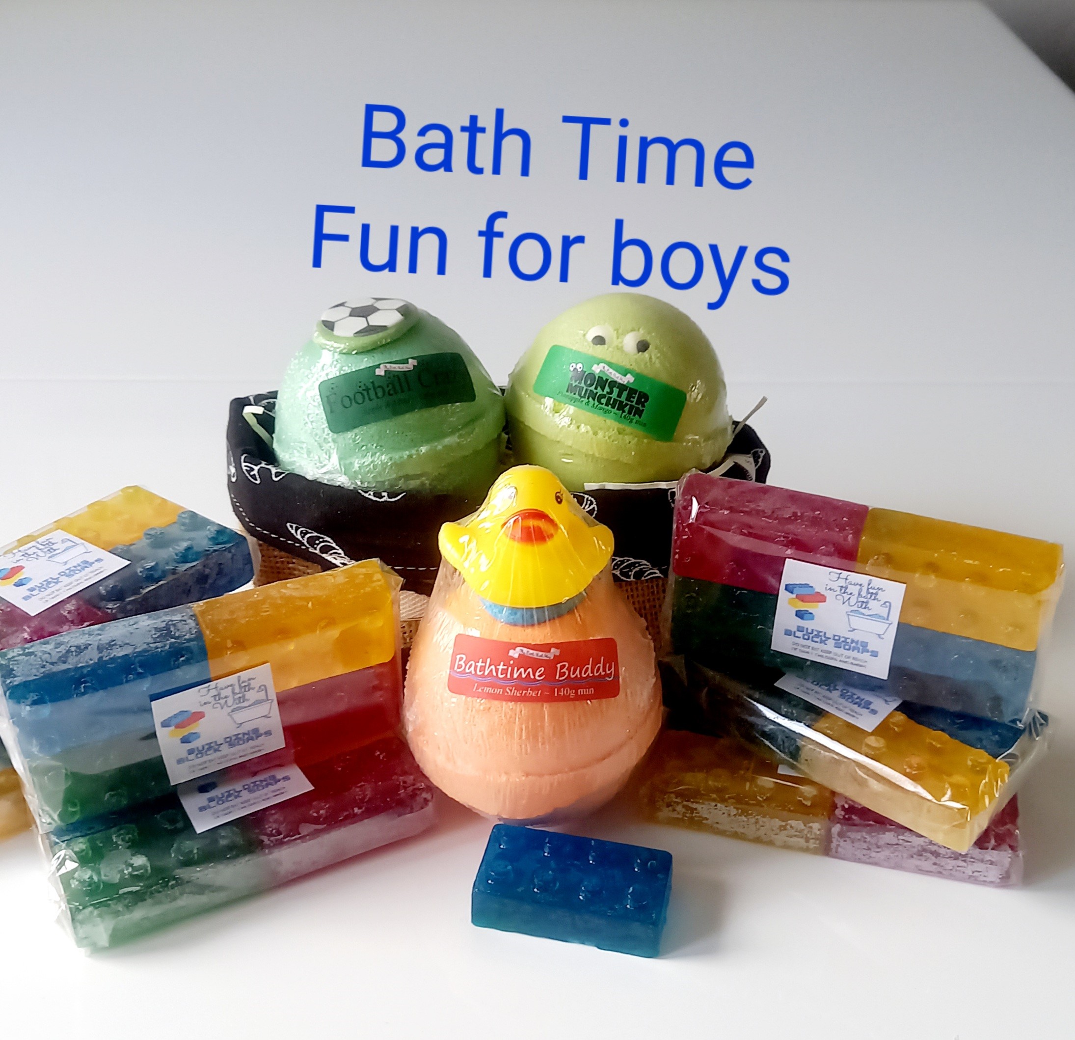bath time fun for boys with building block soap