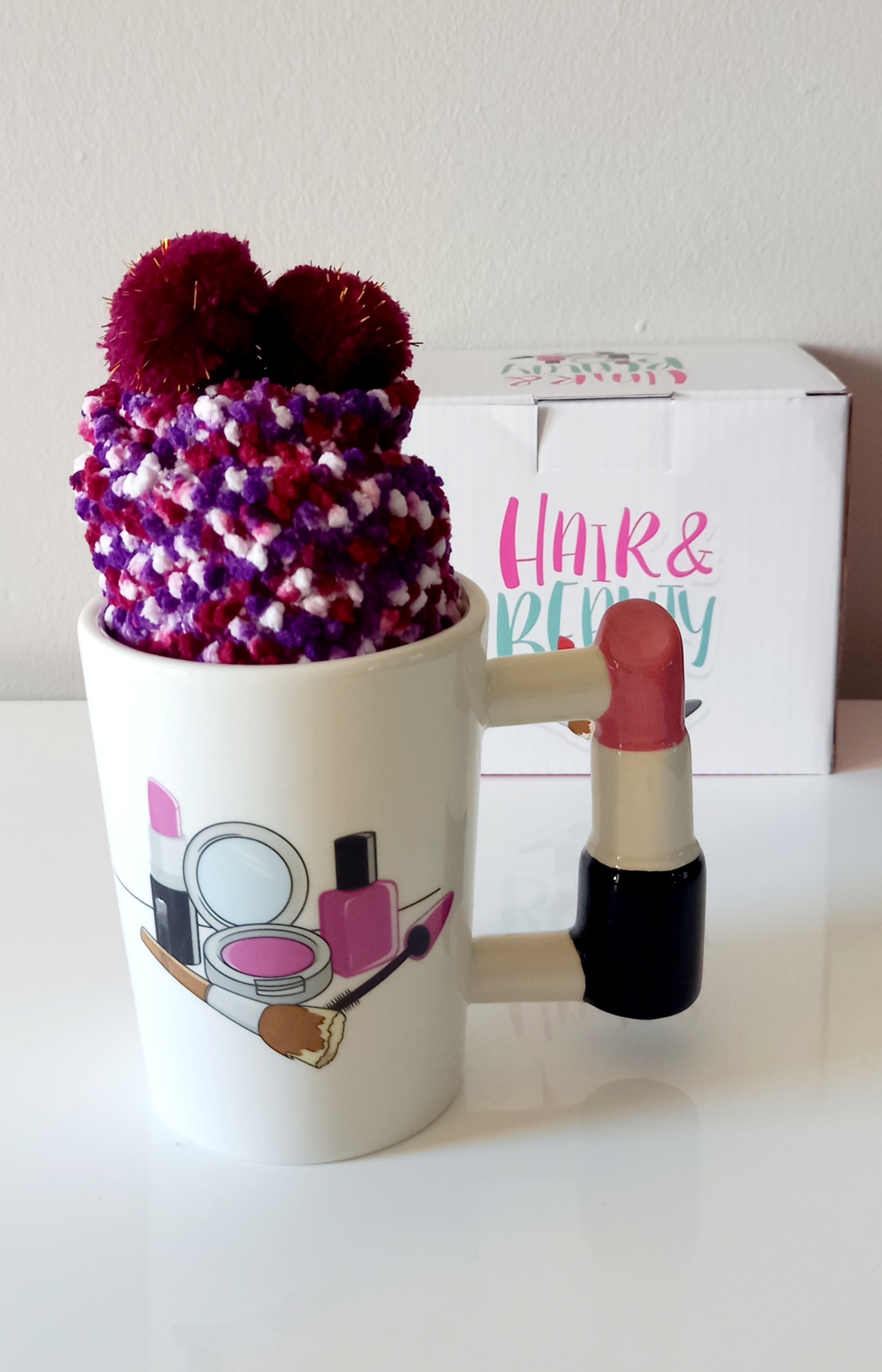 dark plum socks and lip stick cup 1
