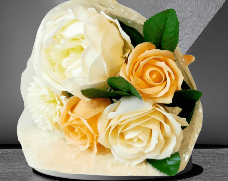 4 stem posey with 1 peonie