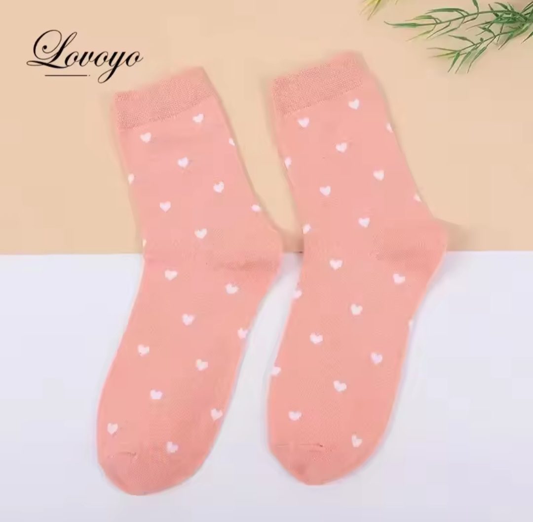 pink heart socks