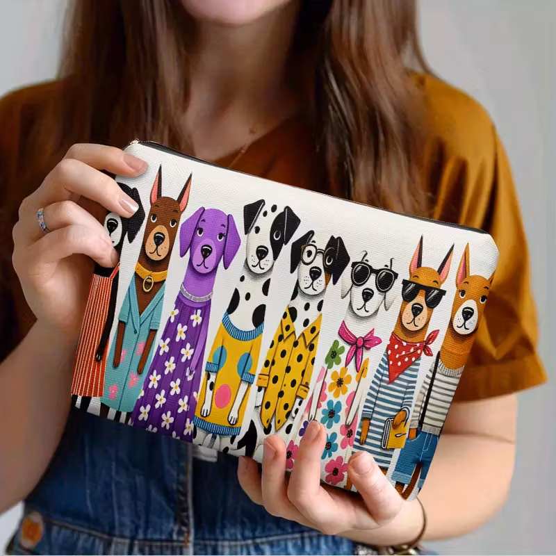 funny dog makeup bag