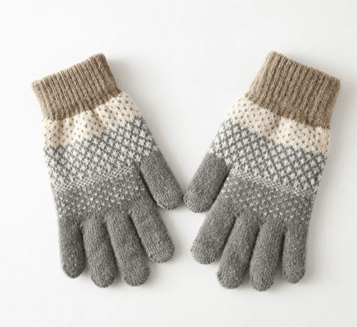 grey gloves