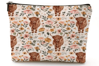 highland cow make up bag