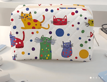 modern cat makeup bag