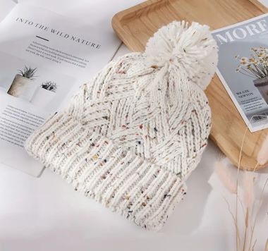 white speckled hat
