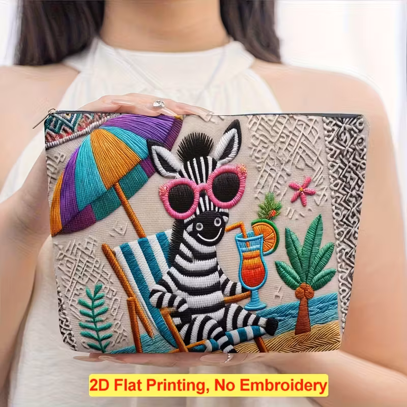 zebra makeup bag