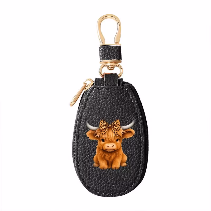 Highland cow coin pouch