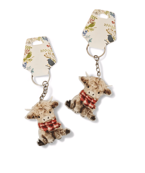 highland cow keyring.