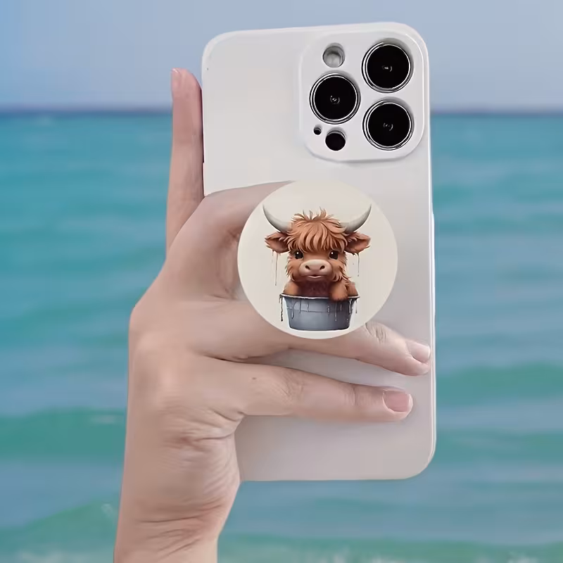 highland cow phone grip