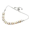 adjustable heart bracelet silver and gold