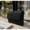 medium pebbled purse with gift box in black