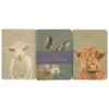set of 3 notebooks lamb hare and highland cow set of 3 notebooks lamb hare and highland cow